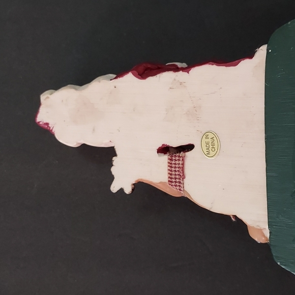 Santa&Rudolph Stocking Hanger,GUC,Ceramic Santa&deer,Cast Iron Bottom Hanger. - Picture 6 of 6